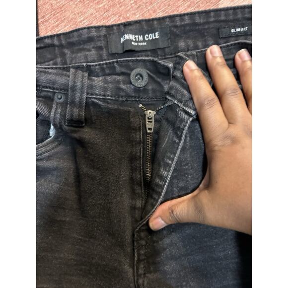 Kenneth Cole Reaction Women’s Slim Fit Stretch Jeans 28x30 Black Denim Mid Rise - Picture 8 of 10